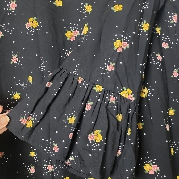 Floral Print 3/4 Flair Sleeve Shift Dress size Large - Picture 5 of 12